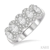 Oval Shape 5 Stones Diamond Wedding Band