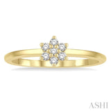 Flower Shape Petite Diamond Fashion Ring