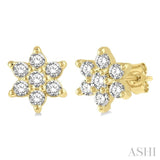 Flower Shape Petite Diamond Fashion Earrings