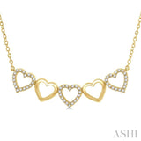 Heart Shape Link Diamond Necklace
