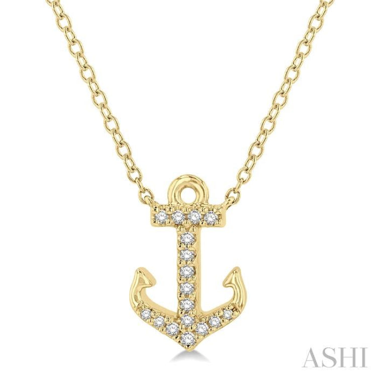 Anchor Shape Petite Diamond Fashion Pendant