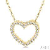 1/10 Ctw Round Cut Diamond Heart Pendant in 10K Yellow Gold with Chain