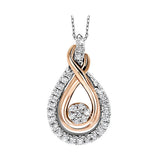 MIX METAL P-GOLD SILVER DIAMOND (1/6CTW) PENDANT