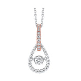 10KT WHITE ROSE GOLD DIAMOND (1/8CTW) PENDANT