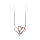 10KT WHITE PINK GOLD DIAMOND (1/10 CTW) PENDANT