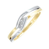 10KT WHITE YELLOW GOLD DIAMOND (1/20 CTW) RING