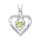 SILVER DIAMOND (1/50 CTW) & CREATEDPERIDOT (1/4 CTW) PENDANT