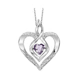 SILVER DIAMOND (1/50 CTW) & SYN ALEXANDRITE (1/4 CTW) PENDANT