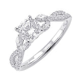 14KT WHITE GOLD (7/8CTW) WITH (1/2CT) ROUND CENTER